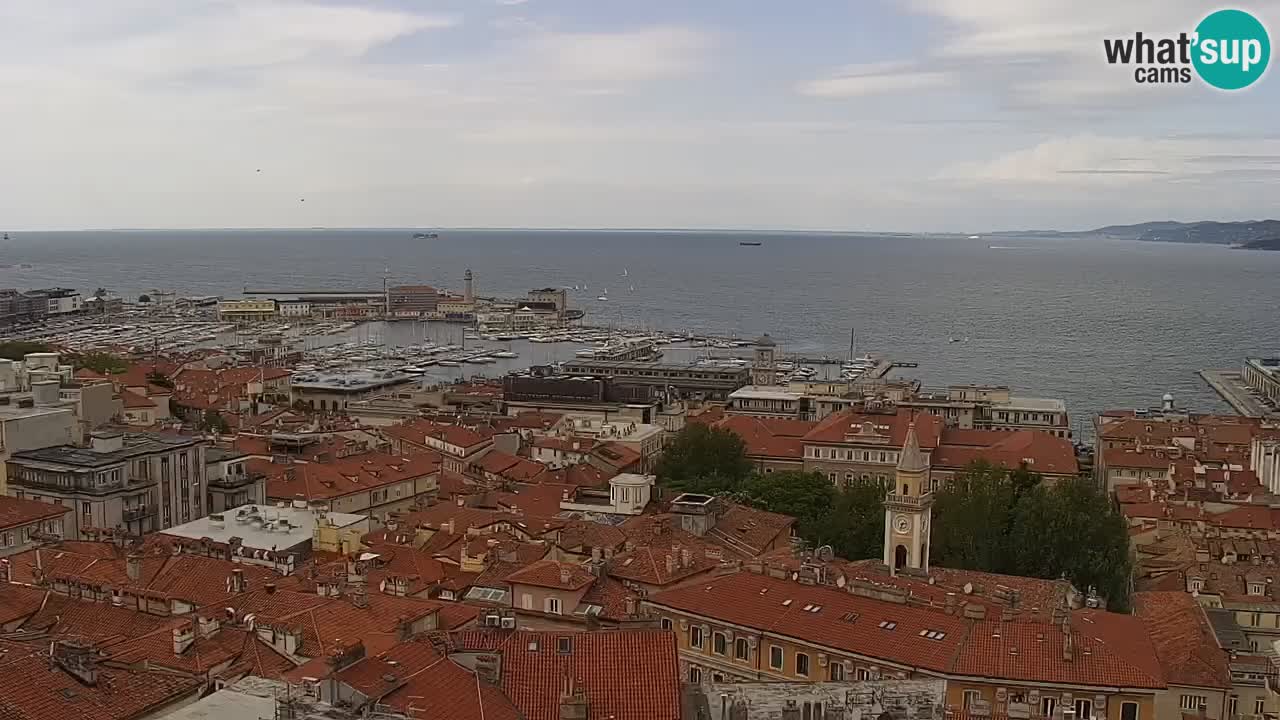 Live webcam Trieste – Panorama of the city, the Gulf, the maritime station and the Miramare castle