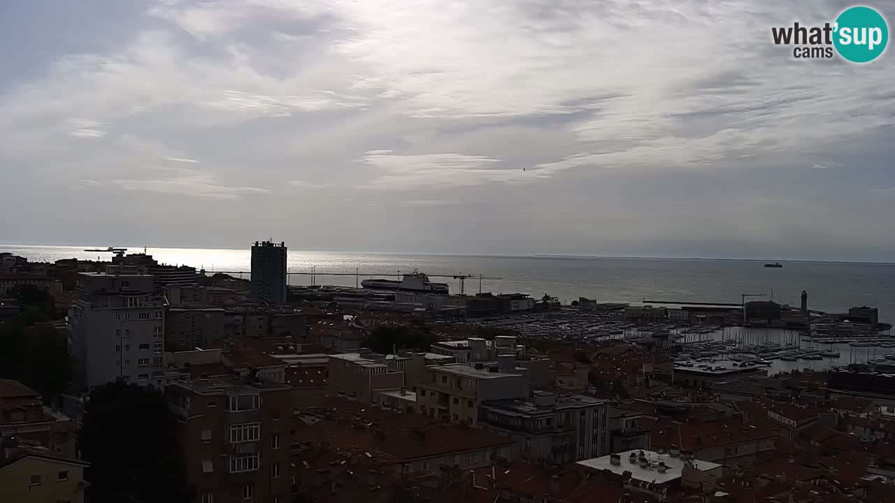 Live webcam Trieste – Panorama della città, del Golfo, stazione marittima e del castello di Miramare
