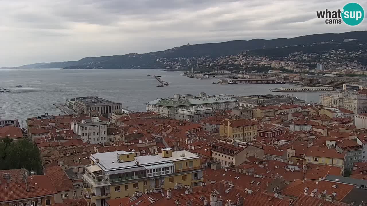 Webcam en direct Trieste, ville, golfe, port et château de Miramare