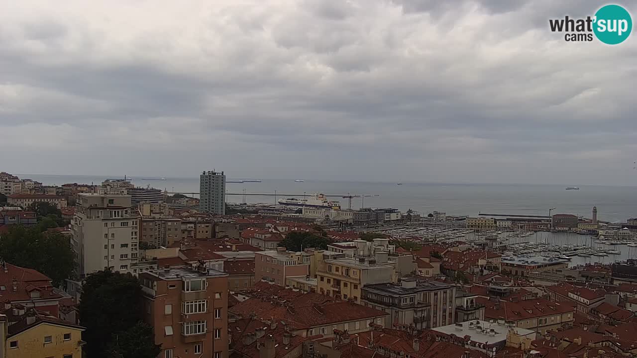 Webcam en direct Trieste, ville, golfe, port et château de Miramare