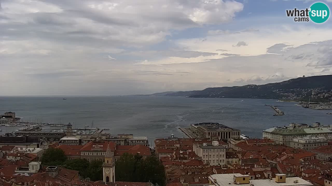 Webcam en direct Trieste, ville, golfe, port et château de Miramare