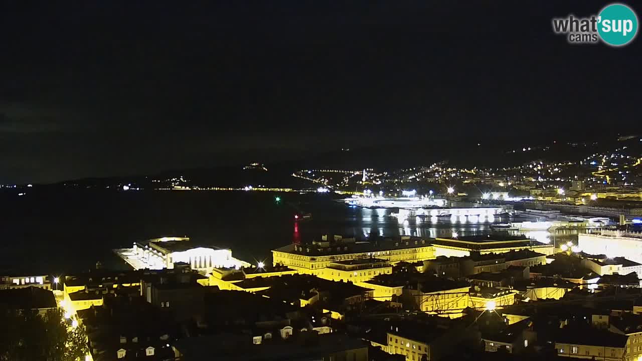 Webcam en direct Trieste, ville, golfe, port et château de Miramare