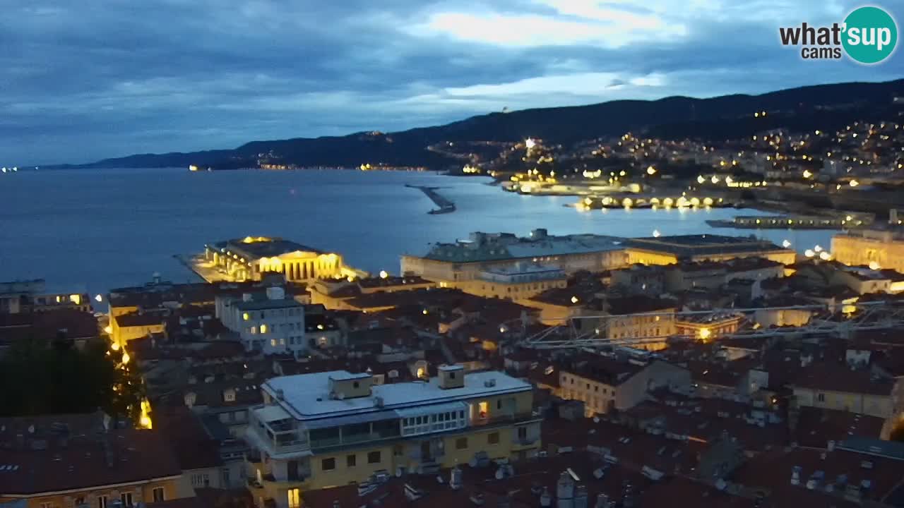 Live webcam Trieste – Panorama of the city, the Gulf, the maritime station and the Miramare castle