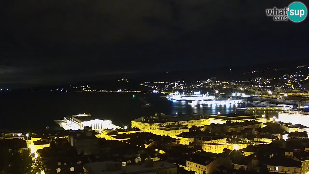 Webcam en vivo Trieste, ciudad, golfo, puerto y castillo de Miramare
