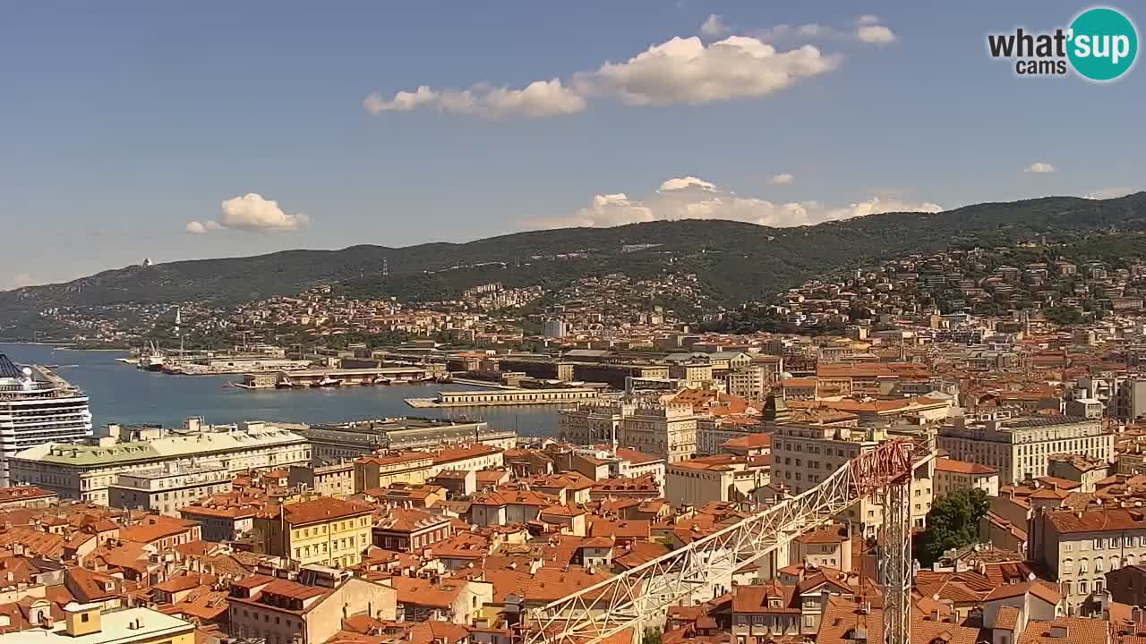 Webcam en vivo Trieste, ciudad, golfo, puerto y castillo de Miramare