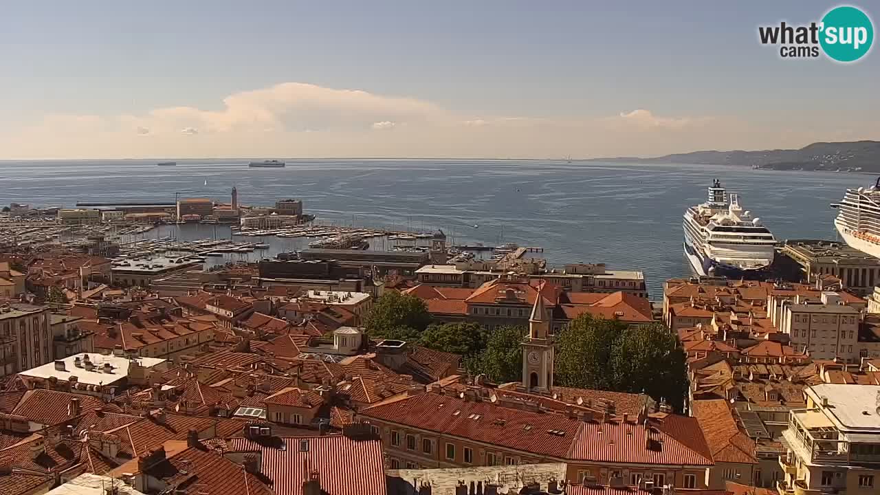 Webcam en vivo Trieste, ciudad, golfo, puerto y castillo de Miramare