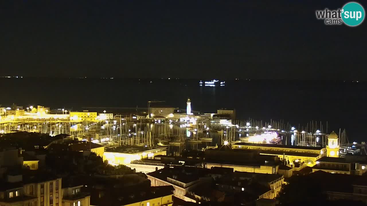 Live webcam Trieste – Panorama of the city, the Gulf, the maritime station and the Miramare castle