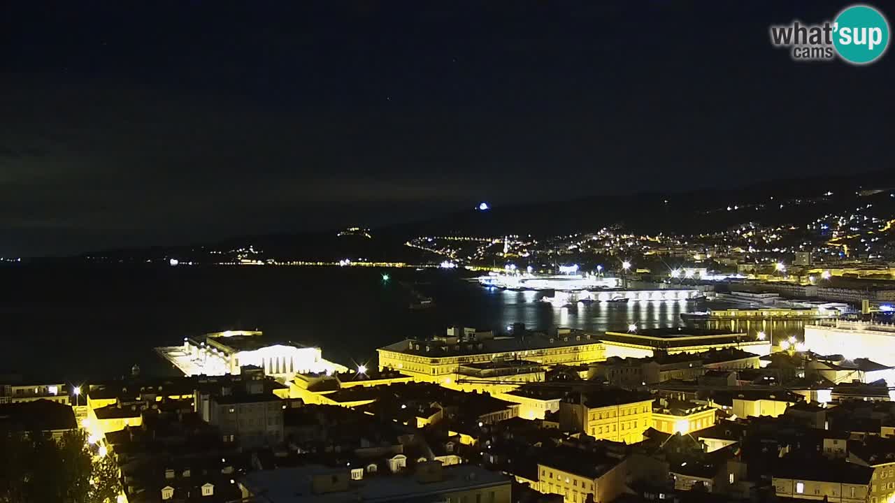 Live webcam Trieste – Panorama of the city, the Gulf, the maritime station and the Miramare castle
