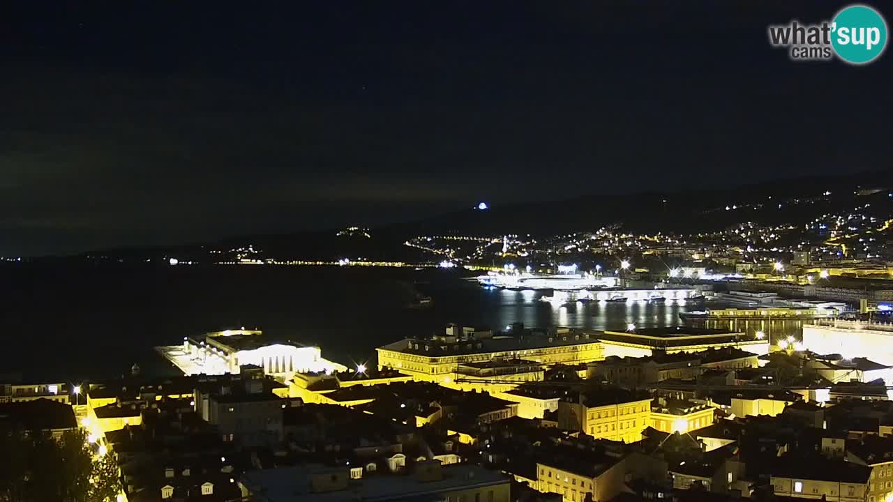 Webcam en direct Trieste, ville, golfe, port et château de Miramare