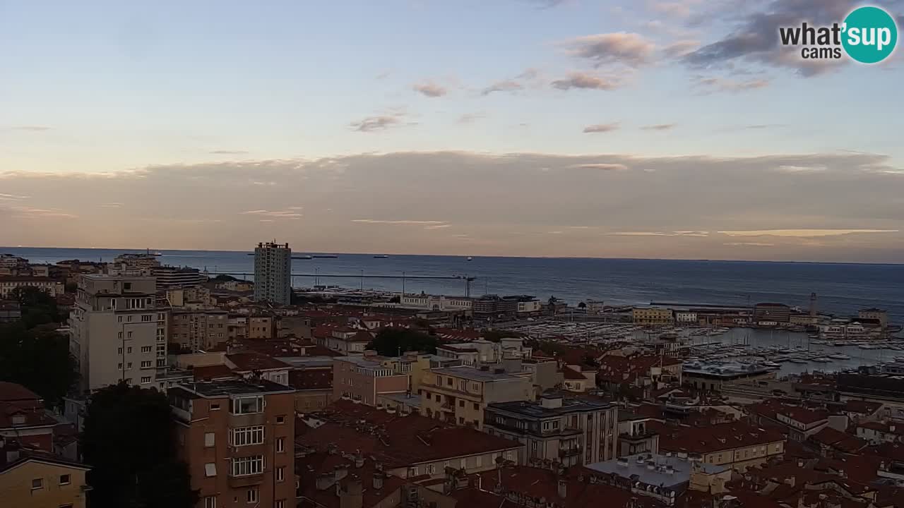 Webcam en direct Trieste, ville, golfe, port et château de Miramare