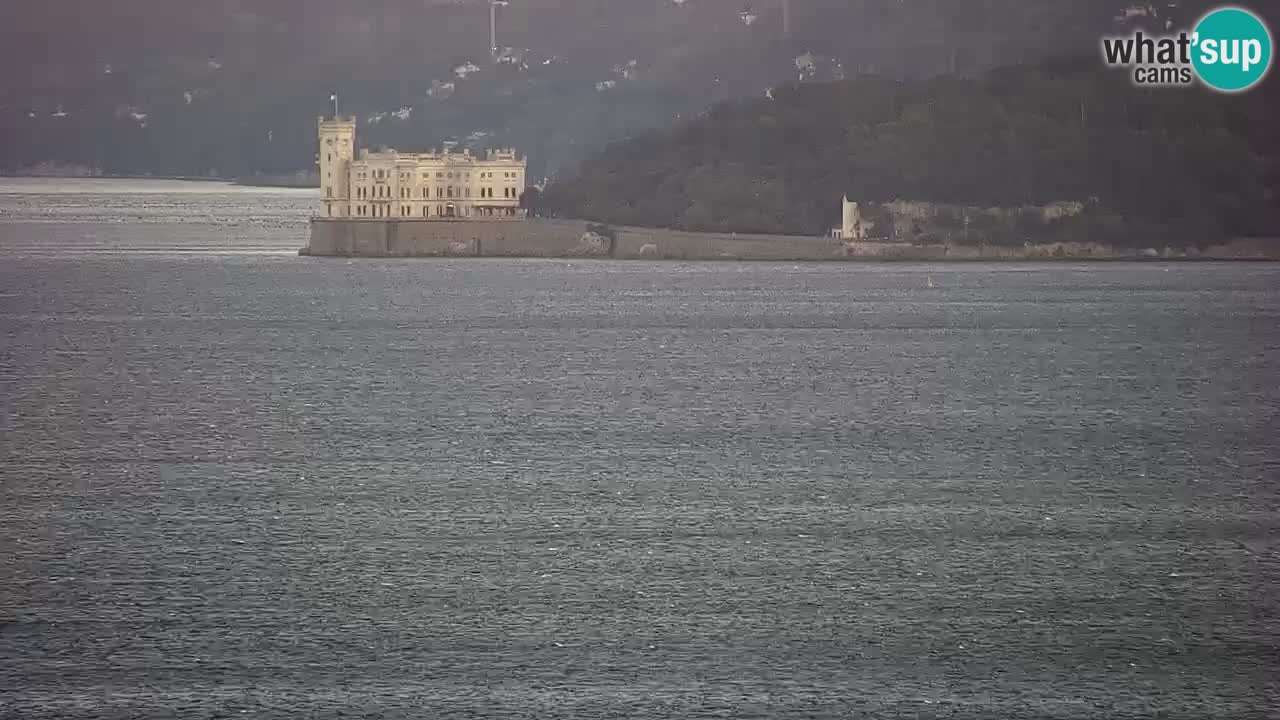 Webcam en vivo Trieste, ciudad, golfo, puerto y castillo de Miramare