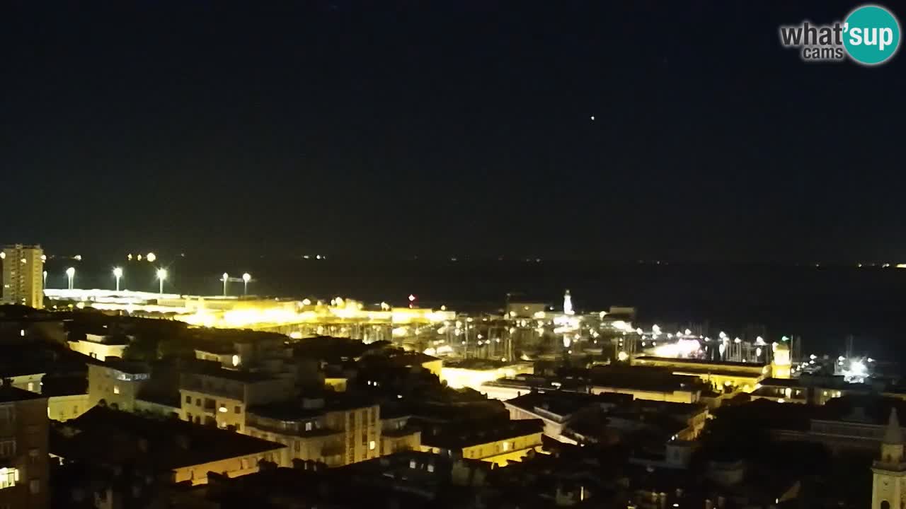 Webcam en direct Trieste, ville, golfe, port et château de Miramare