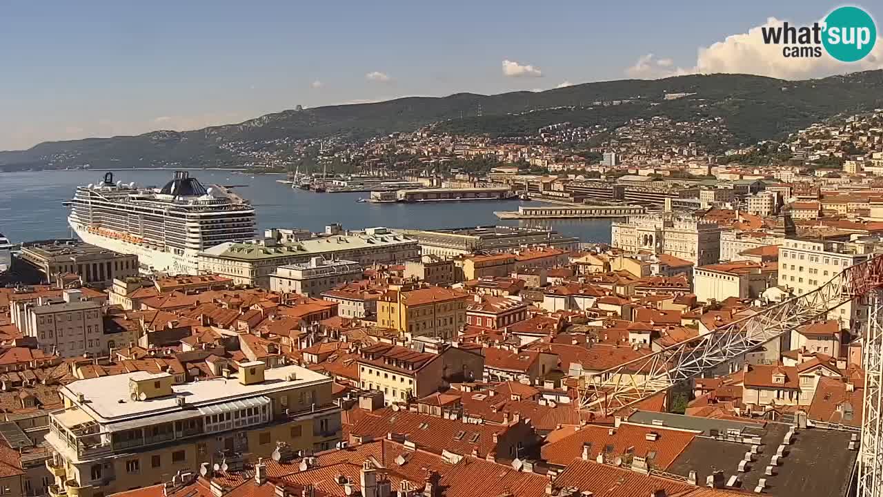 Live webcam Trieste – Panorama della città, del Golfo, stazione marittima e del castello di Miramare