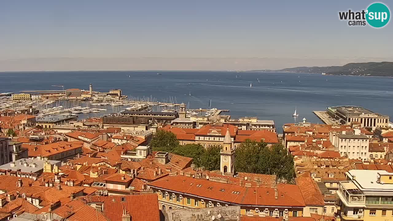 Live webcam Trieste – Panorama della città, del Golfo, stazione marittima e del castello di Miramare