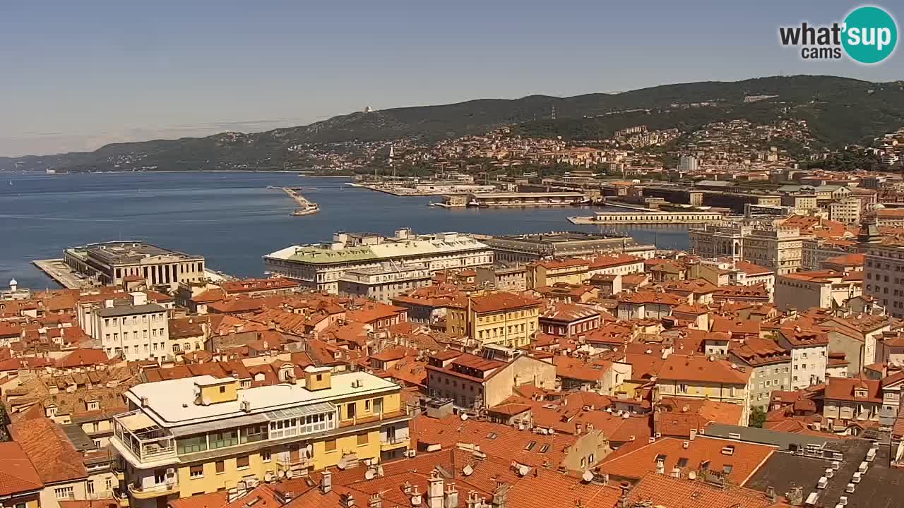 Webcam en direct Trieste, ville, golfe, port et château de Miramare