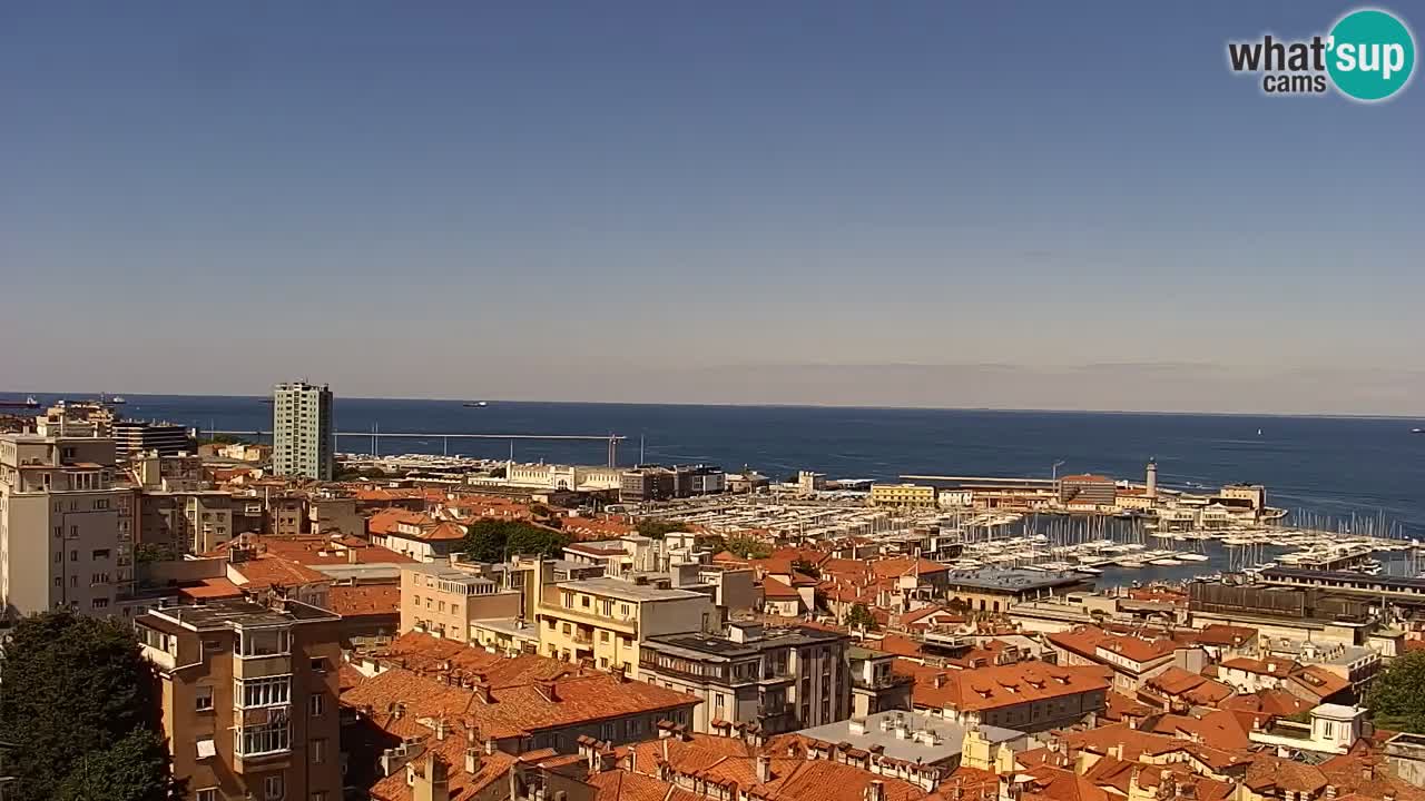 Live webcam Trieste – Panorama of the city, the Gulf, the maritime station and the Miramare castle