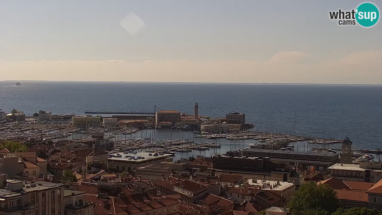 Webcam en direct Trieste, ville, golfe, port et château de Miramare