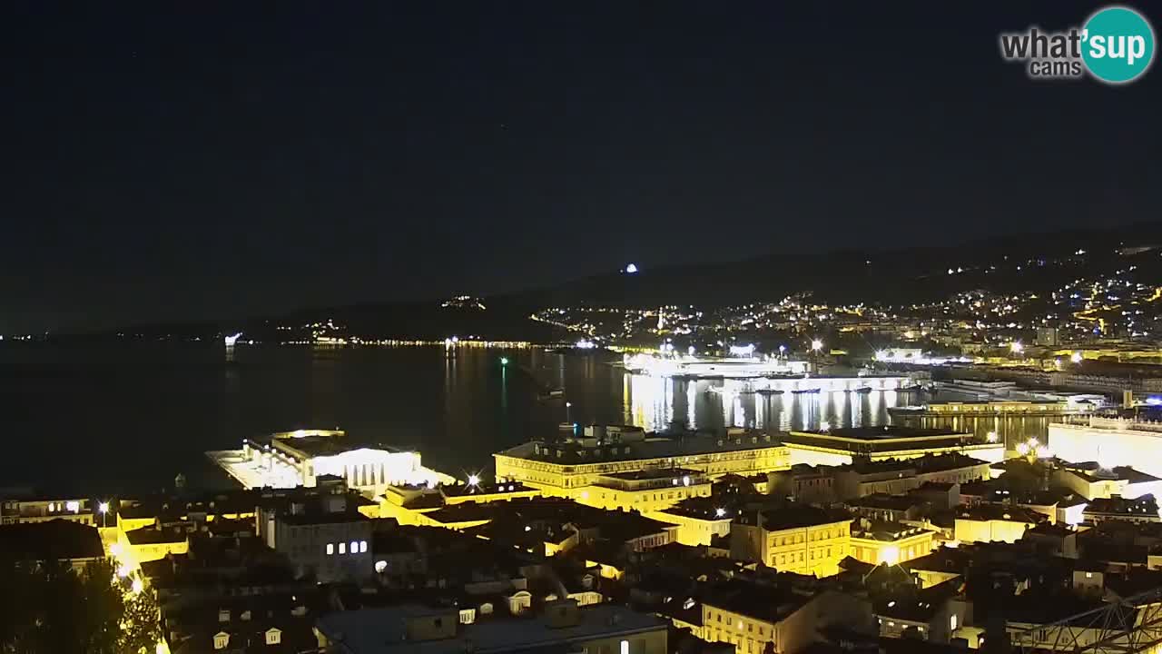 Live webcam Trieste – Panorama della città, del Golfo, stazione marittima e del castello di Miramare