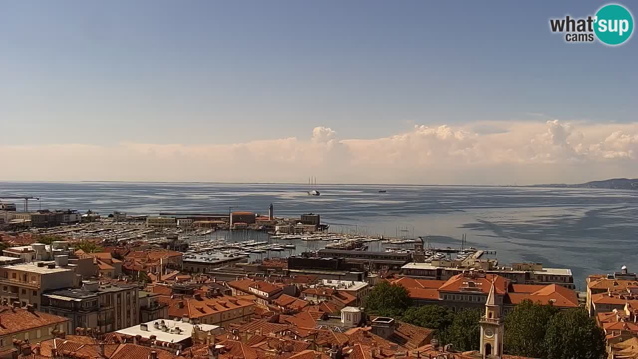 Live webcam Trieste – Panorama of the city, the Gulf, the maritime station and the Miramare castle