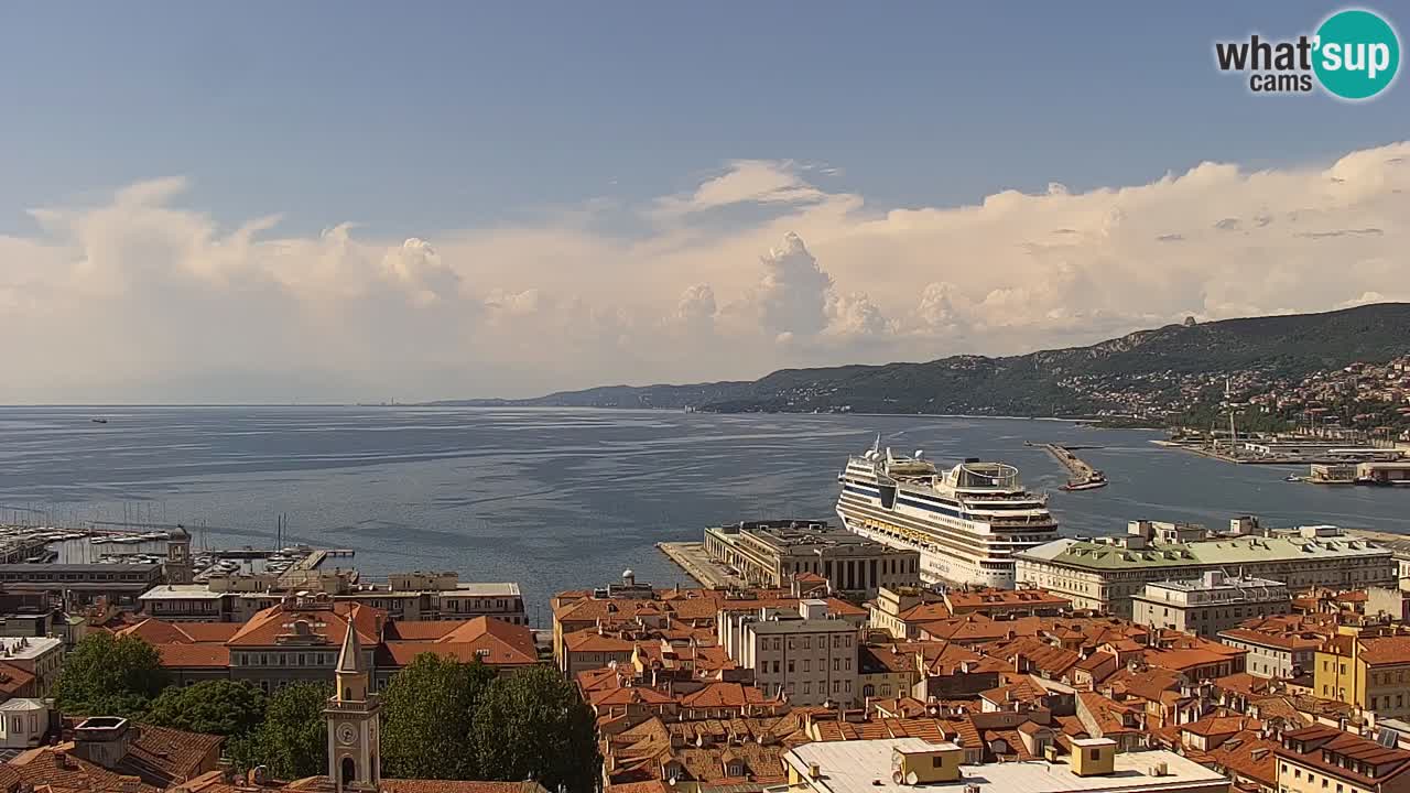 Webcam en vivo Trieste, ciudad, golfo, puerto y castillo de Miramare