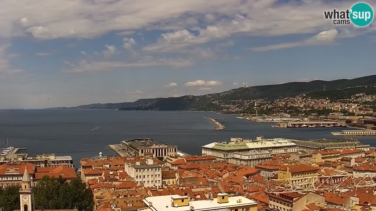 Live webcam Trieste – Panorama of the city, the Gulf, the maritime station and the Miramare castle