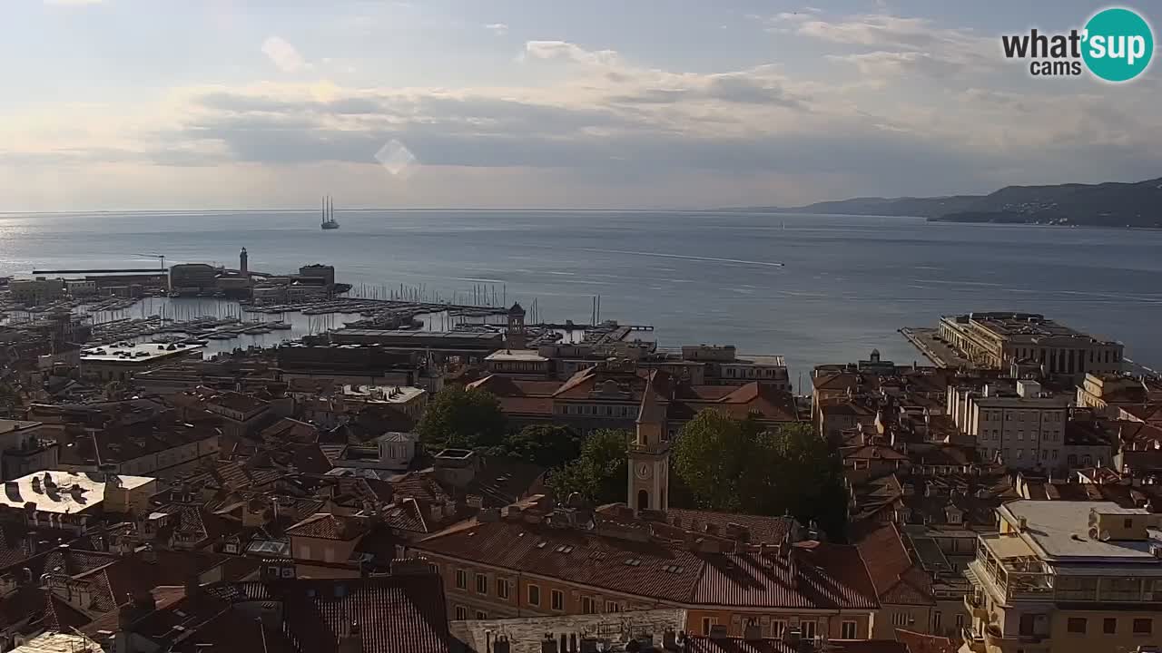 Live webcam Trieste – Panorama of the city, the Gulf, the maritime station and the Miramare castle