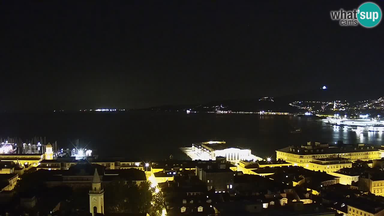 Live webcam Trieste – Panorama of the city, the Gulf, the maritime station and the Miramare castle