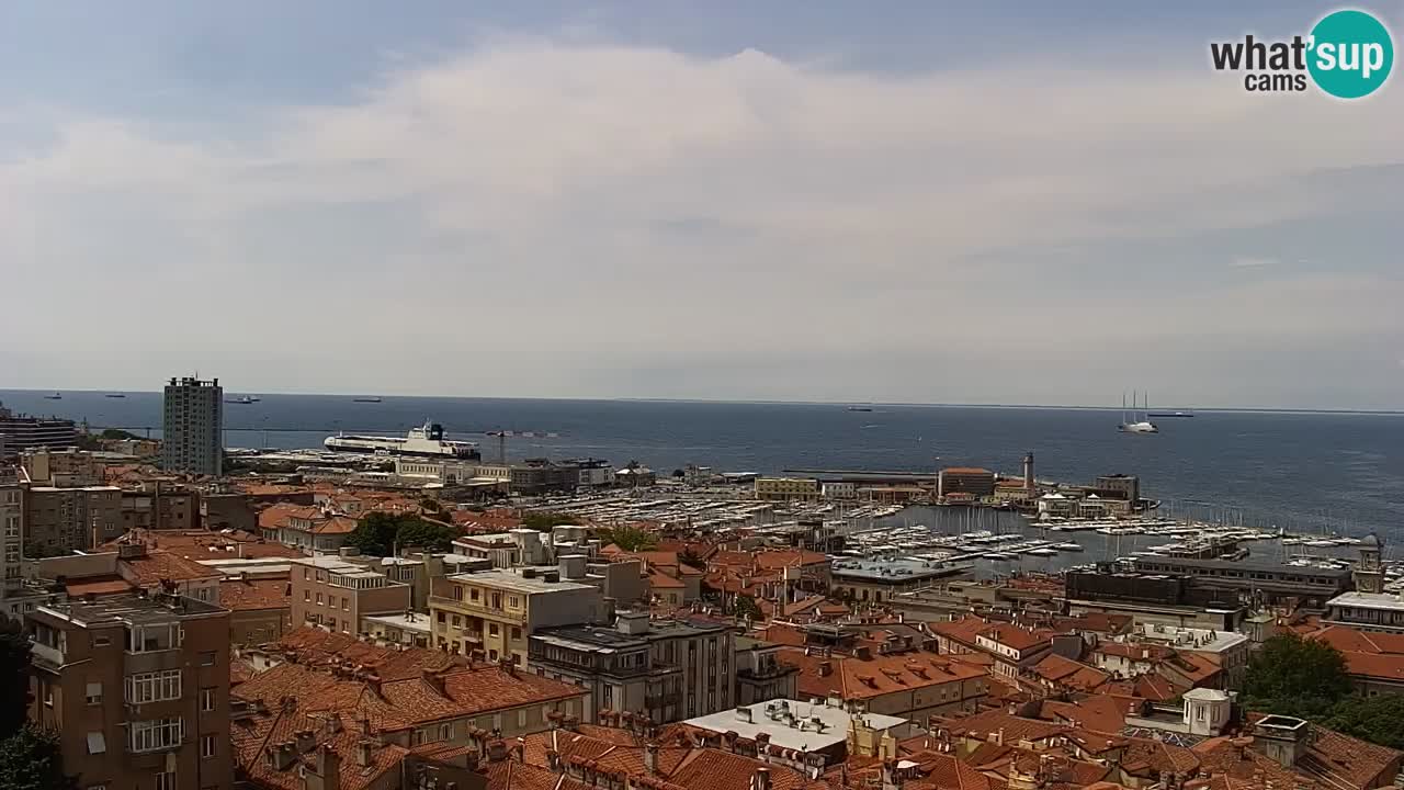 Live webcam Trieste – Panorama of the city, the Gulf, the maritime station and the Miramare castle