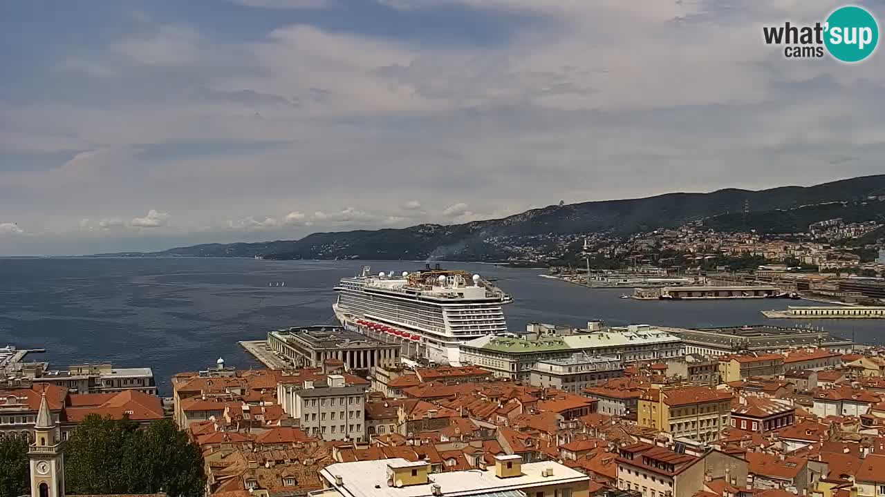 Live webcam Trieste – Panorama of the city, the Gulf, the maritime station and the Miramare castle