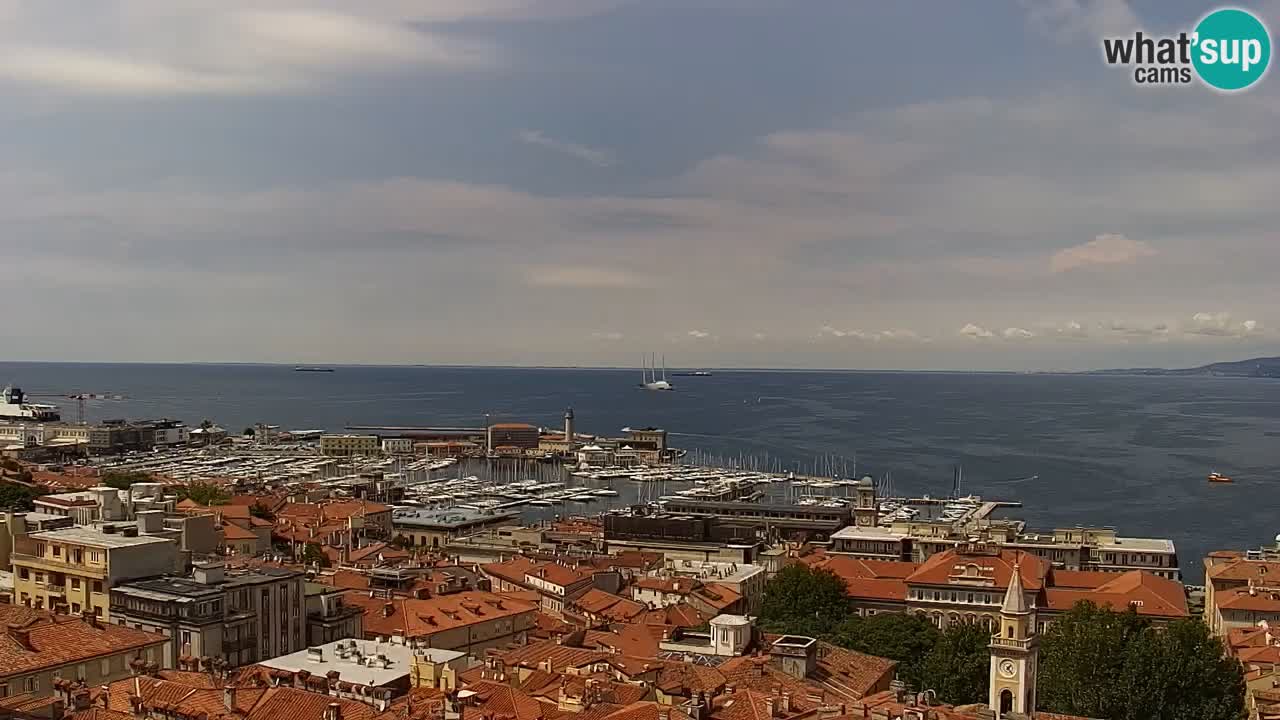 Live webcam Trieste – Panorama of the city, the Gulf, the maritime station and the Miramare castle