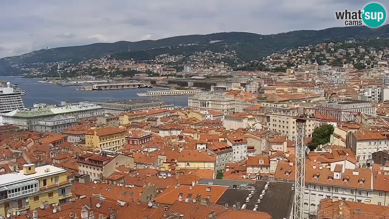 Webcam en vivo Trieste, ciudad, golfo, puerto y castillo de Miramare