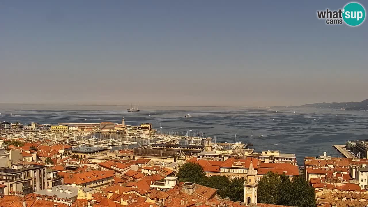Live webcam Trieste – Panorama of the city, the Gulf, the maritime station and the Miramare castle
