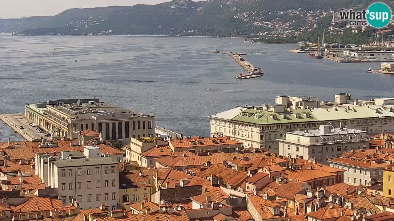 Live webcam Trieste – Panorama of the city, the Gulf, the maritime station and the Miramare castle