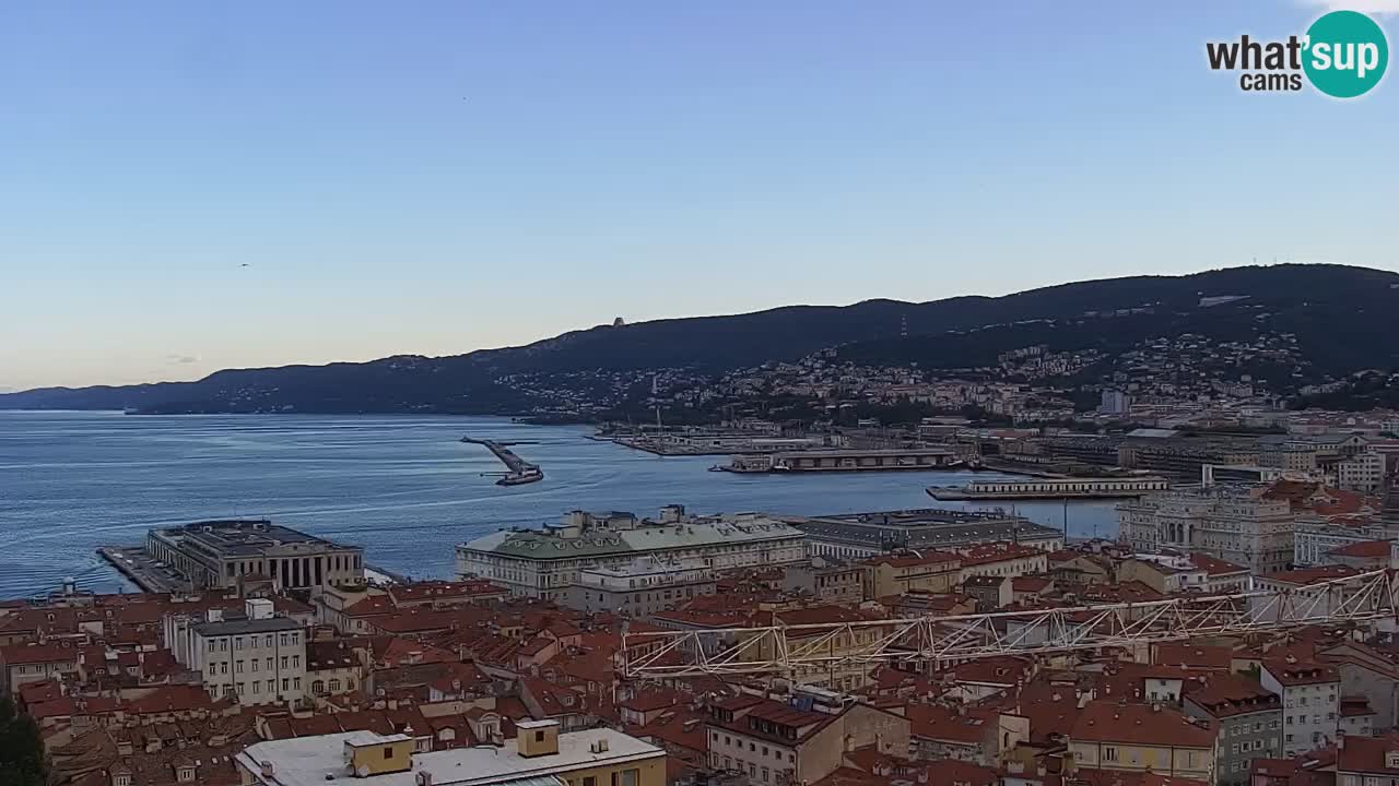 Live webcam Trieste – Panorama of the city, the Gulf, the maritime station and the Miramare castle