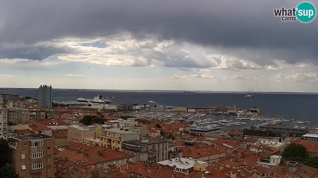 Live webcam Trieste – Panorama of the city, the Gulf, the maritime station and the Miramare castle