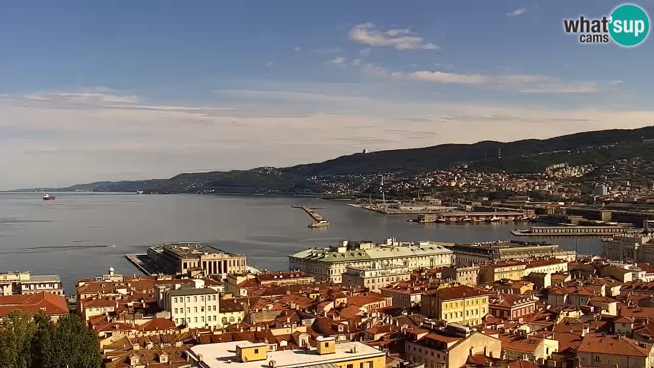 Live webcam Trieste – Panorama of the city, the Gulf, the maritime station and the Miramare castle
