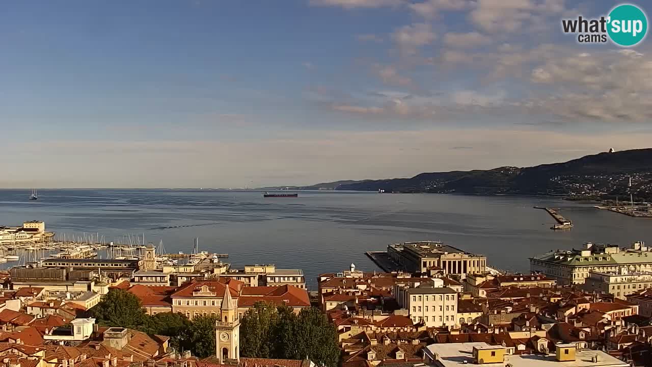 Live webcam Trieste – Panorama of the city, the Gulf, the maritime station and the Miramare castle