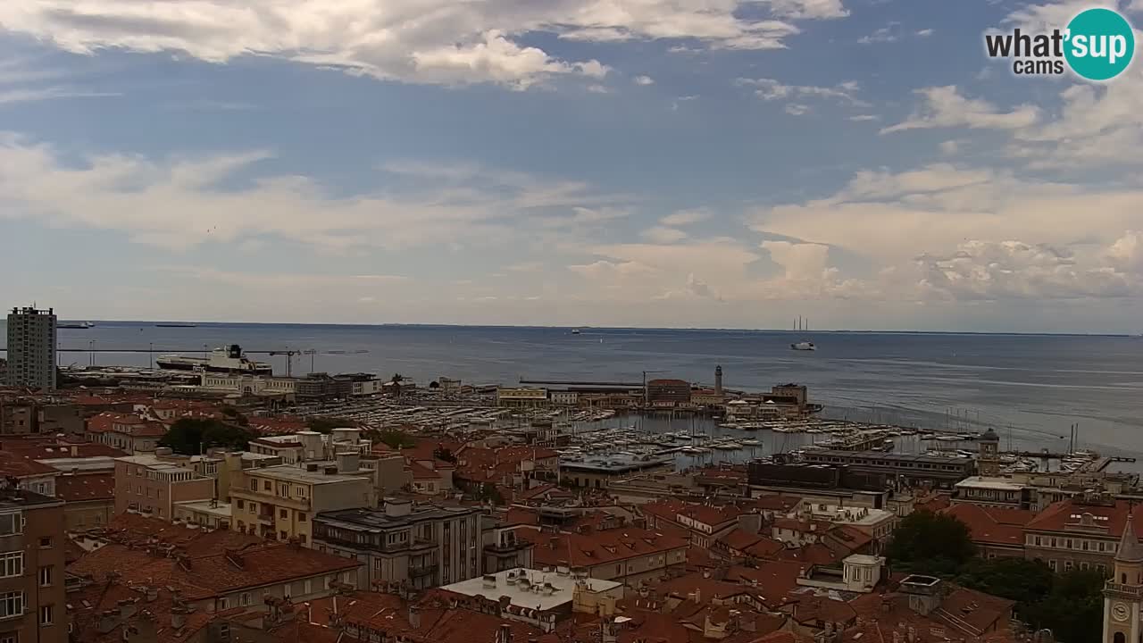 Webcam en direct Trieste, ville, golfe, port et château de Miramare