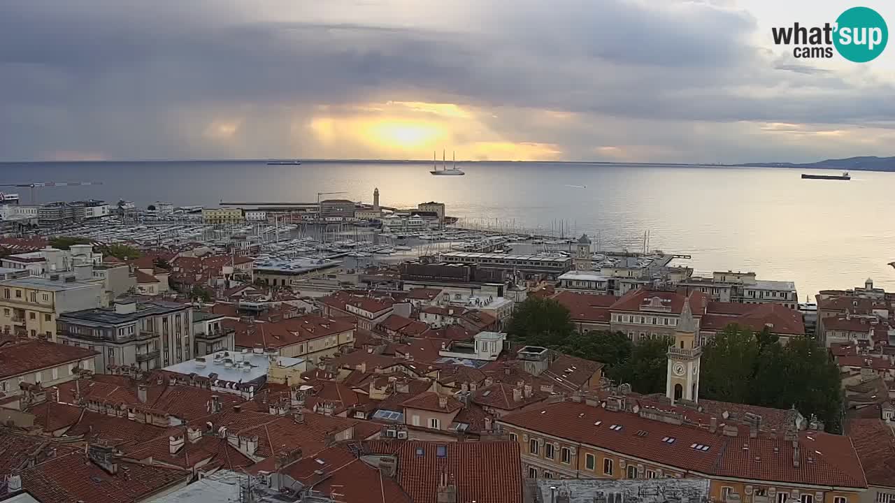 Live webcam Trieste – Panorama of the city, the Gulf, the maritime station and the Miramare castle