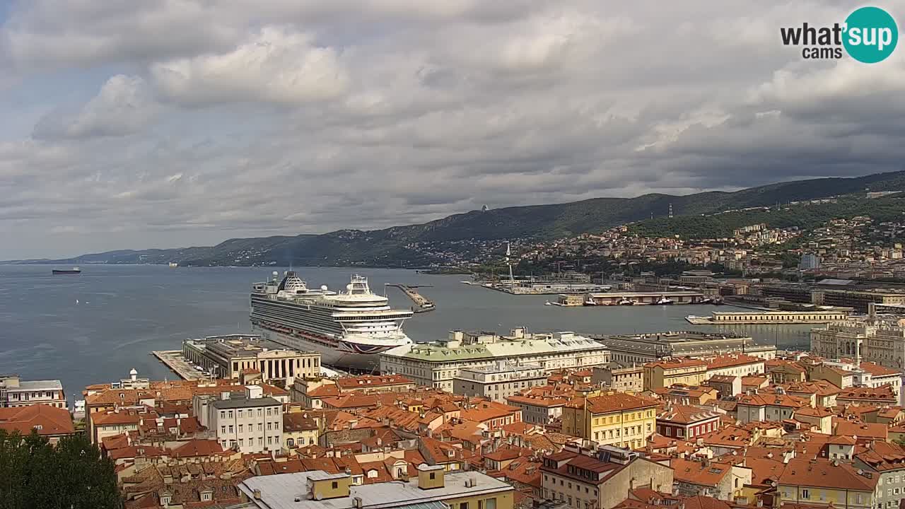 Live webcam Trieste – Panorama of the city, the Gulf, the maritime station and the Miramare castle