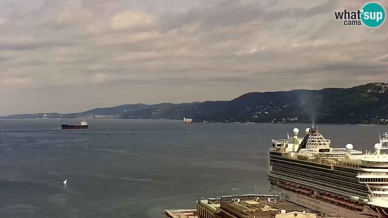 Live webcam Trieste – Panorama of the city, the Gulf, the maritime station and the Miramare castle