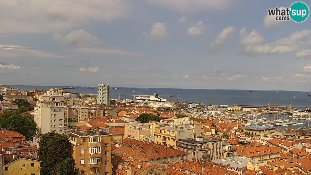 Webcam en direct Trieste, ville, golfe, port et château de Miramare