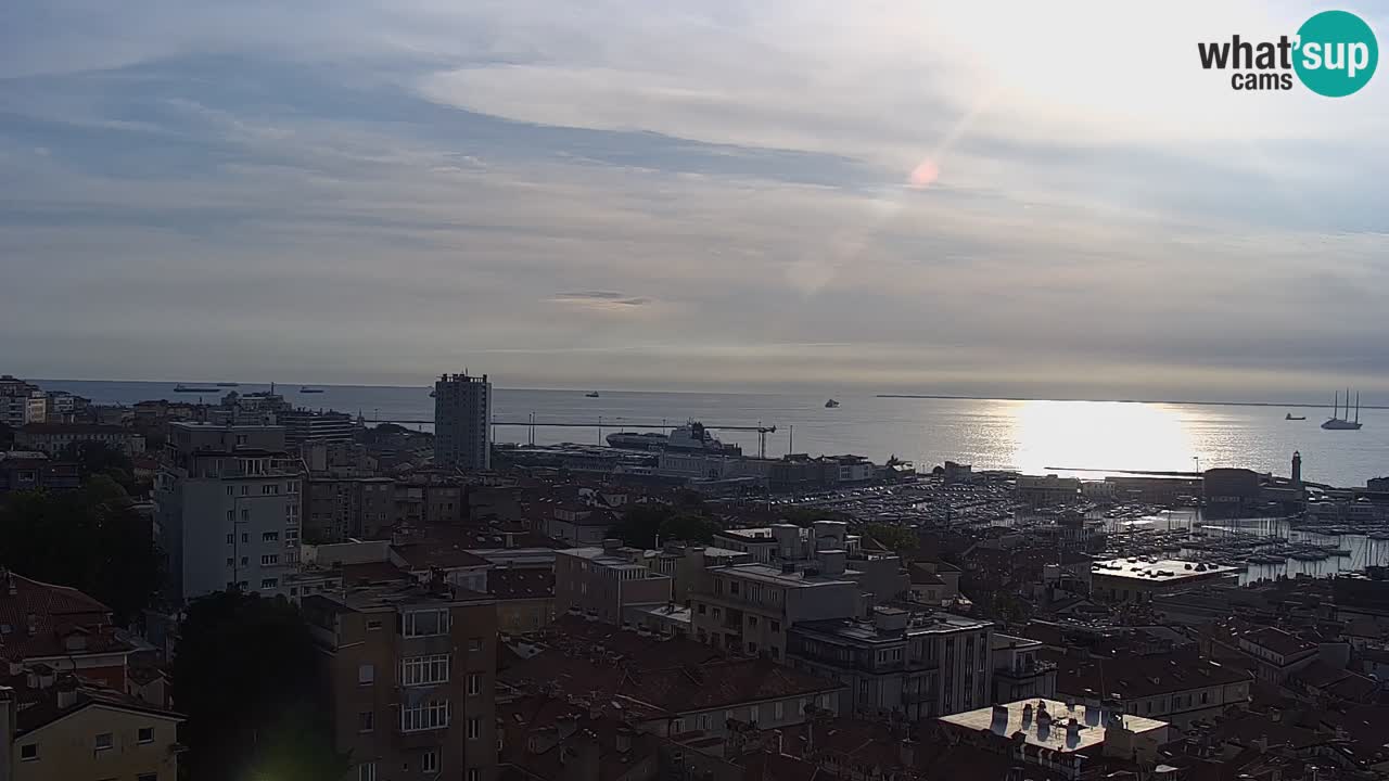 Live webcam Trieste – Panorama of the city, the Gulf, the maritime station and the Miramare castle