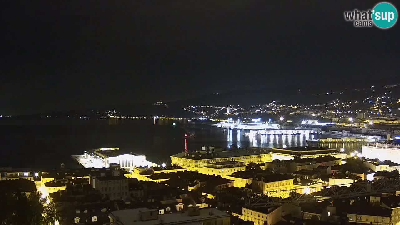 Webcam en direct Trieste, ville, golfe, port et château de Miramare