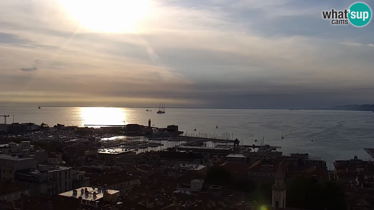 Live webcam Trieste – Panorama della città, del Golfo, stazione marittima e del castello di Miramare