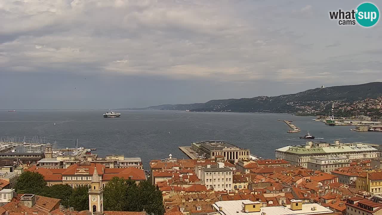 Webcam en vivo Trieste, ciudad, golfo, puerto y castillo de Miramare
