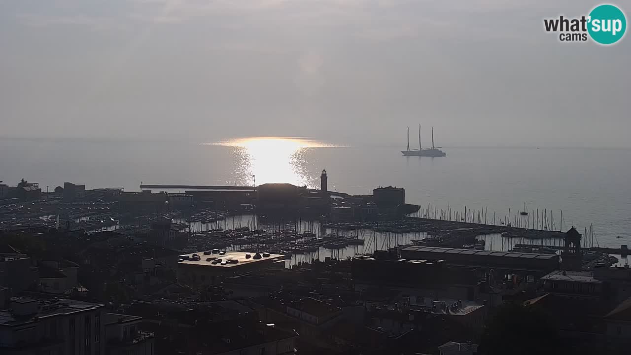 Live webcam Trieste – Panorama of the city, the Gulf, the maritime station and the Miramare castle