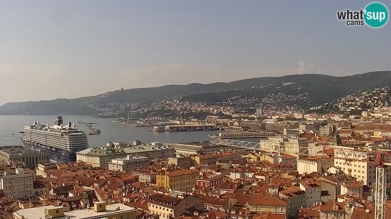Live webcam Trieste – Panorama of the city, the Gulf, the maritime station and the Miramare castle