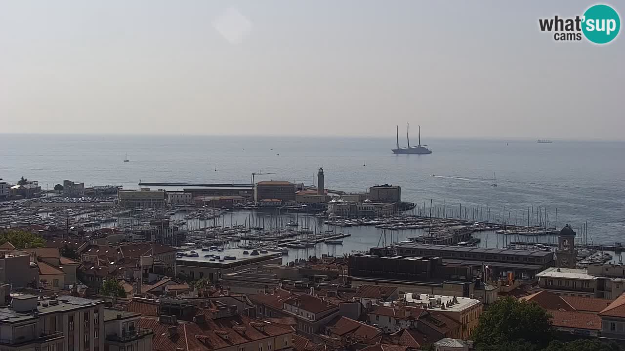 Live webcam Trieste – Panorama of the city, the Gulf, the maritime station and the Miramare castle
