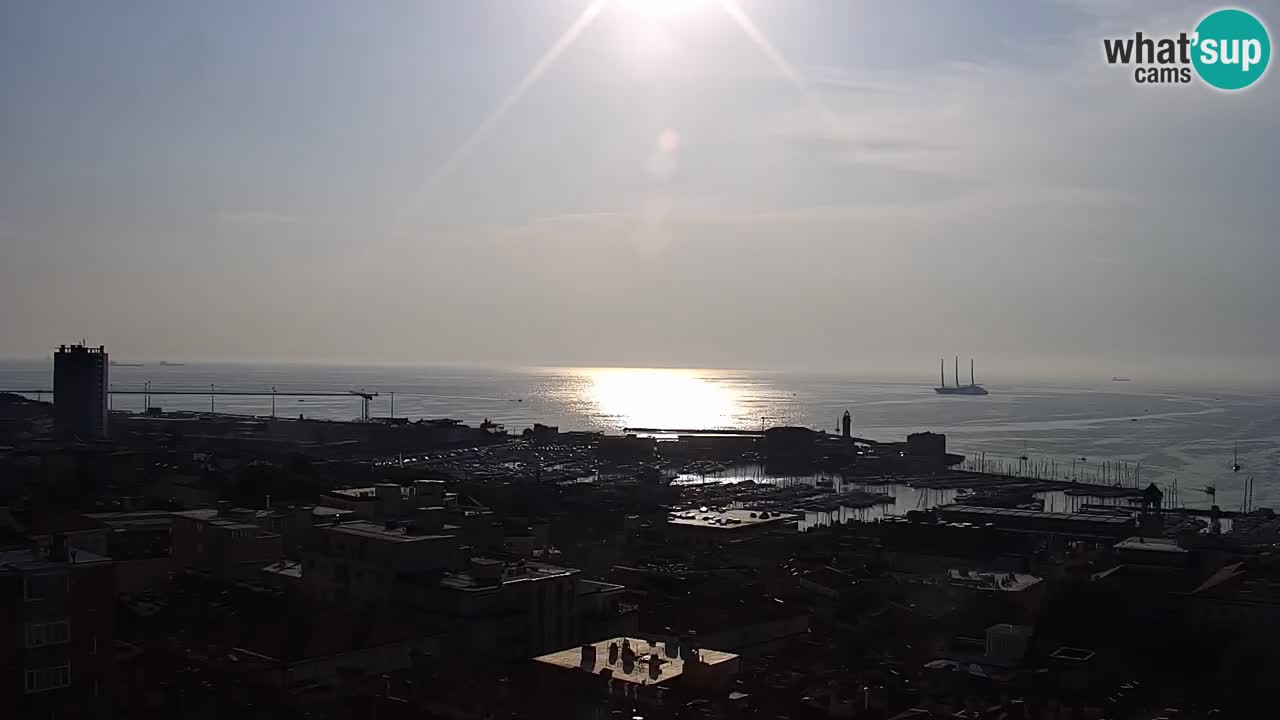 Live webcam Trieste – Panorama of the city, the Gulf, the maritime station and the Miramare castle